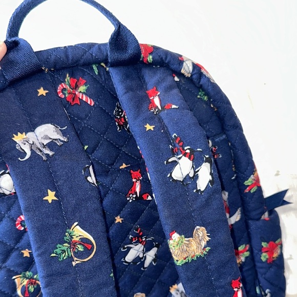 Vera Bradley Christmas Snow Globe Motif Small Backpack w/Holiday Characters NWOT - Picture 6 of 16